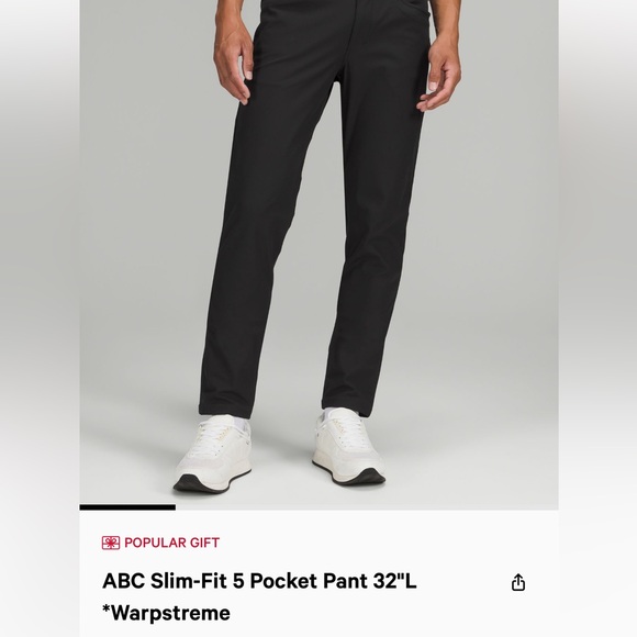 ABC Slim-Fit 5 Pocket Pant 32"L Warpstream. 34” waste. - Picture 4 of 4